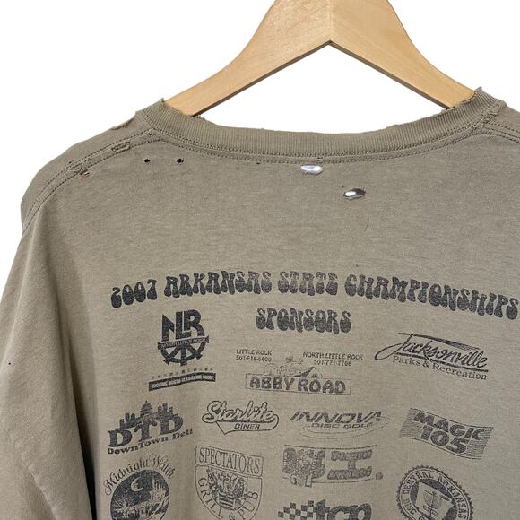 VTG Y2K Distressed Hippie Arkansas Graphic Tee shirt - Picture 9 of 11